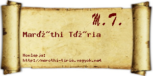 Maróthi Tíria névjegykártya